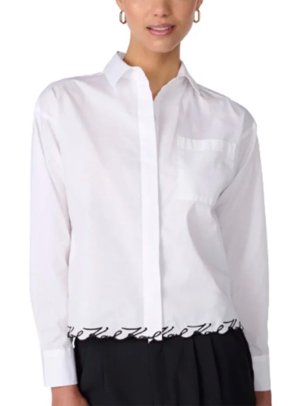 Karl Lagerfeld Women’s Limited Edition Hem Button Down Shirt Size X Small